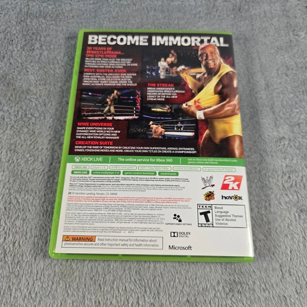 WWE 2K14 Xbox 360 Microsoft 2013 Wrestling Game CIB 30 Years of WrestleMania